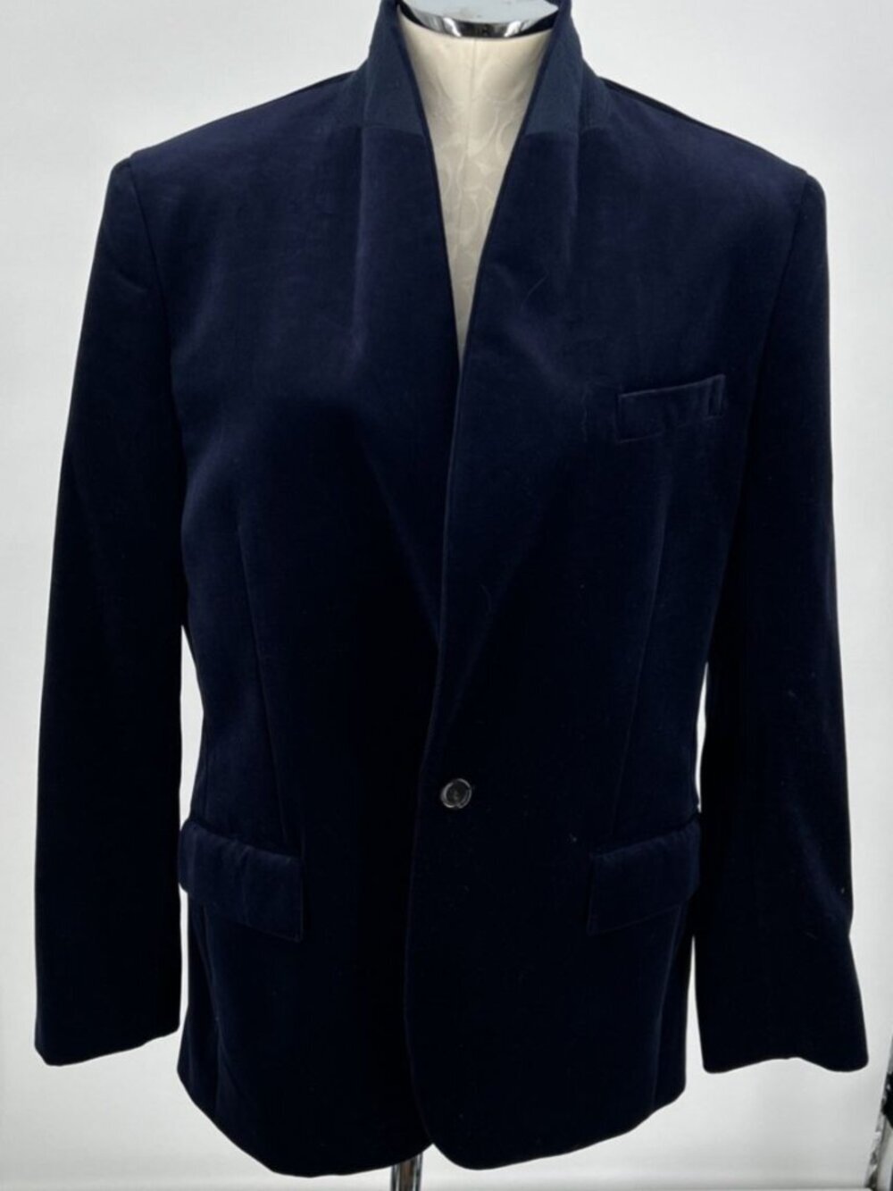 J.CREW Velvet Shawl Collar Dinner Jacket 40S Ludlow Blazer Navy Blue